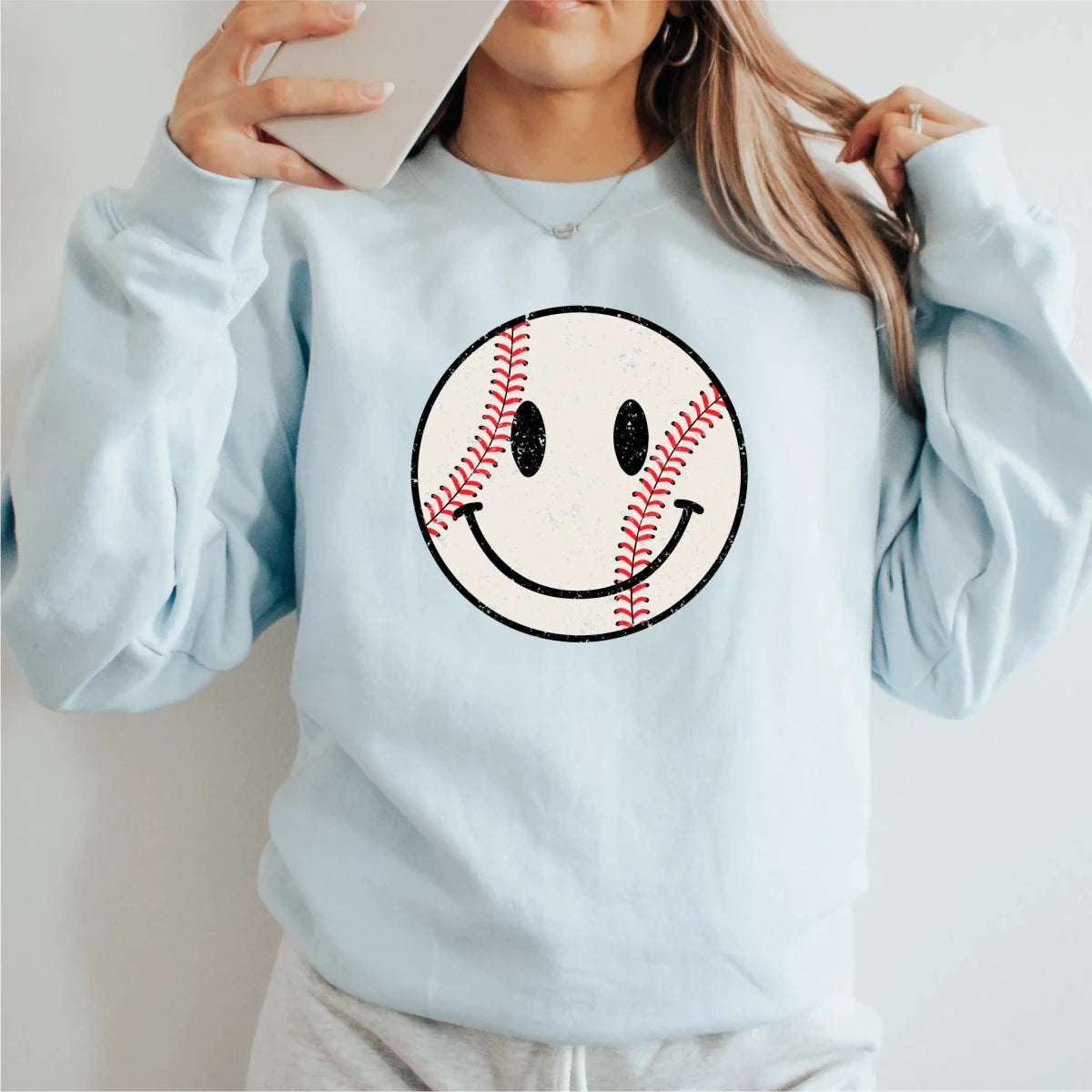Baseball Smiley Face DTF Transfer - PrintPony