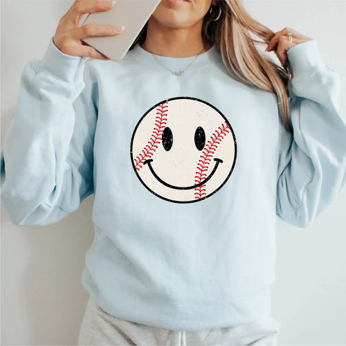 Baseball Smiley Face DTF Transfer - PrintPony