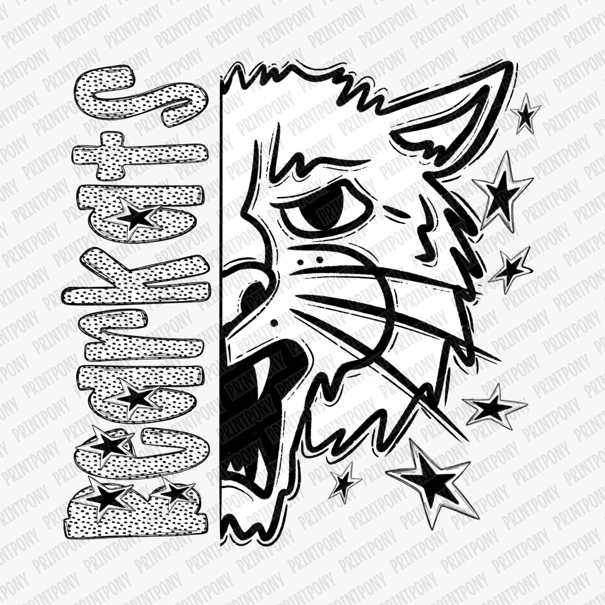 Bearkats Dotted Mascot DTF Transfer - PrintPony