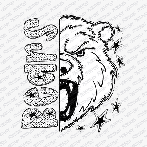 Bears Dotted Mascot DTF Transfer - PrintPony