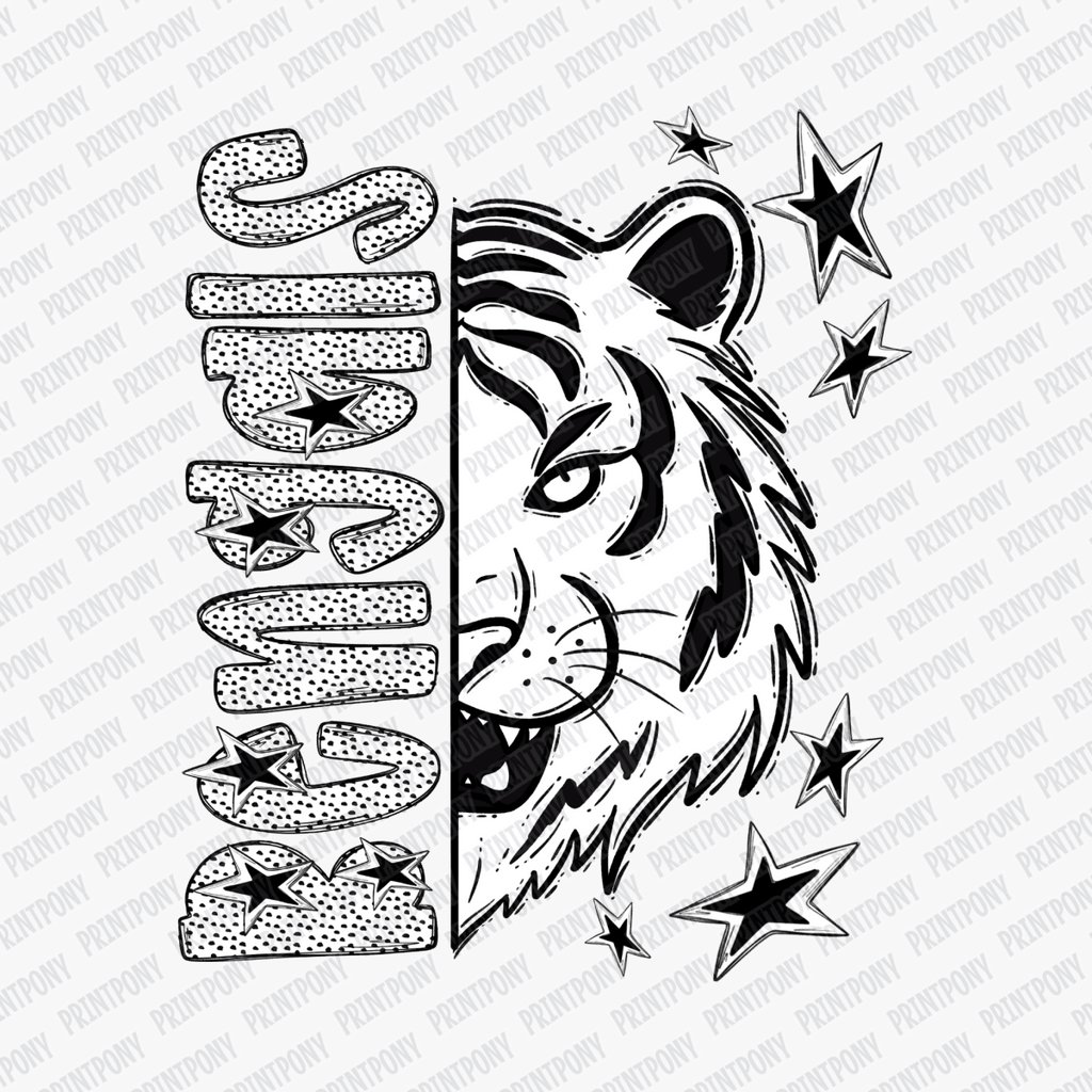 Bengals Dotted Mascot DTF Transfer - PrintPony