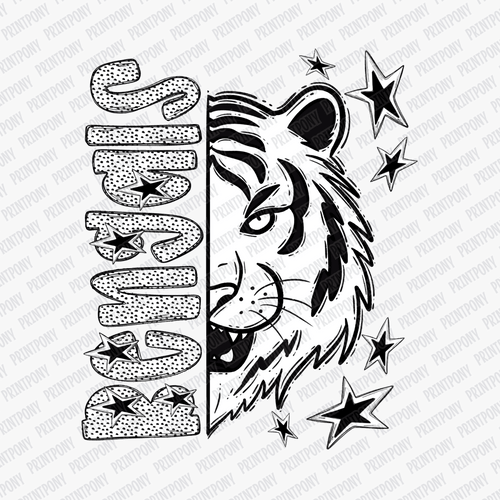 Bengals Dotted Mascot DTF Transfer - PrintPony