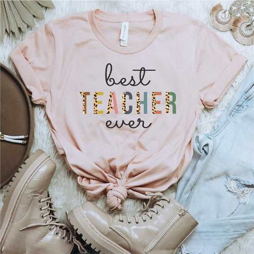 Best Teacher Ever (Leopard Print) - DTF Transfer - PrintPony
