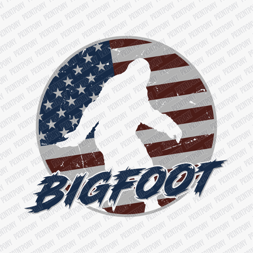 Bigfoot American Flag DTF Transfer - PrintPony