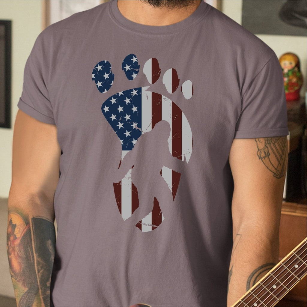 Bigfoot Imprint with American Flag DTF Transfer - PrintPony