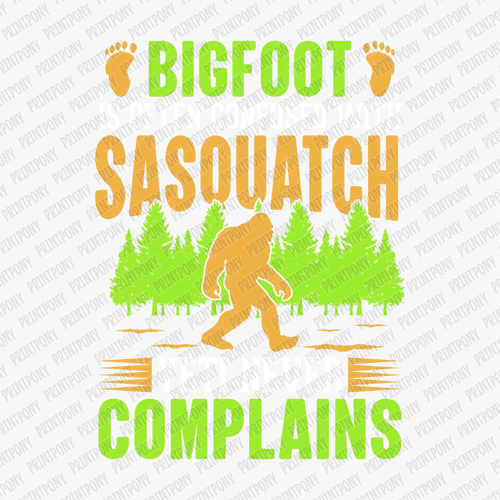 Bigfoot Is Often Confused with Sasquatch, Yeti Never Complains DTF Transfer - PrintPony