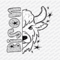 Bison Dotted Mascot DTF Transfer - PrintPony