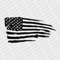 Black American Flag - DTF transfer - PrintPony