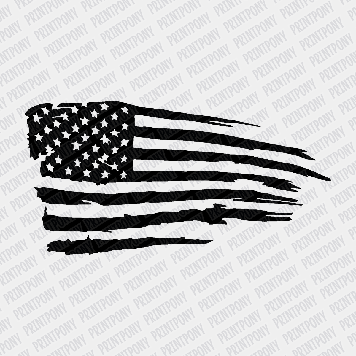Black American Flag - DTF transfer - PrintPony