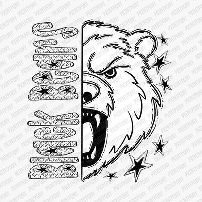 Black Bears Dotted Mascot DTF Transfer - PrintPony™