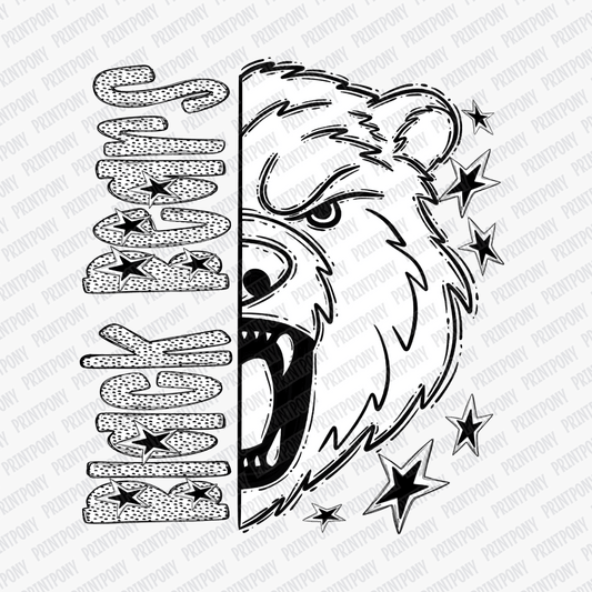 Black Bears Dotted Mascot DTF Transfer - PrintPony™