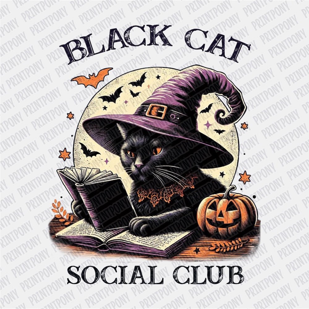 Black Cat Social Club DTF transfer - Print Pony™