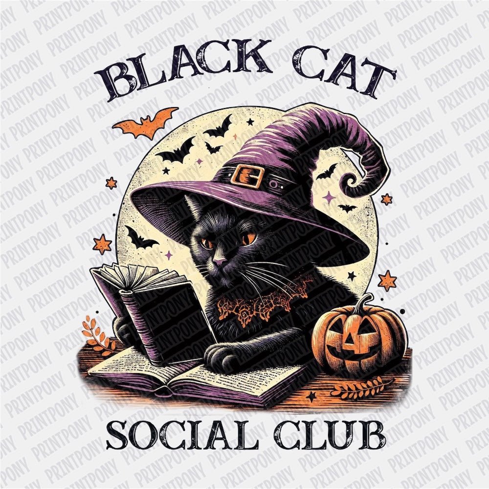 Black Cat Social Club DTF transfer - PrintPony
