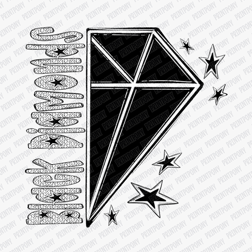 Black Diamonds Dotted Mascot DTF Transfer - PrintPony