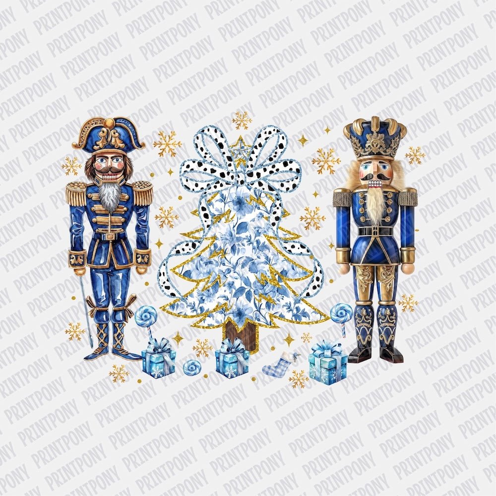 Blue Coquette Nutcracker Floral DTF Transfer - Print Pony‚Ñ¢