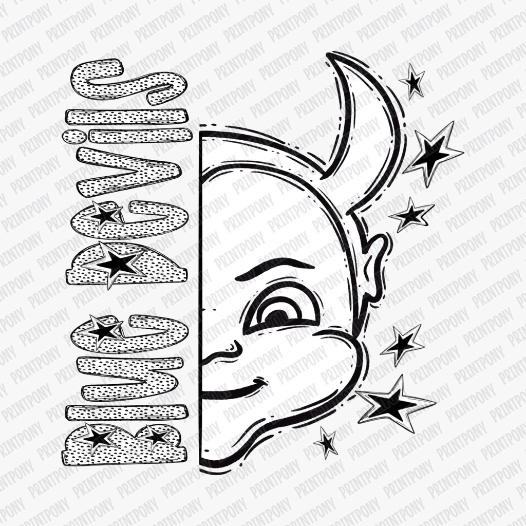 Blue Devils Dotted Mascot DTF Transfer - PrintPony