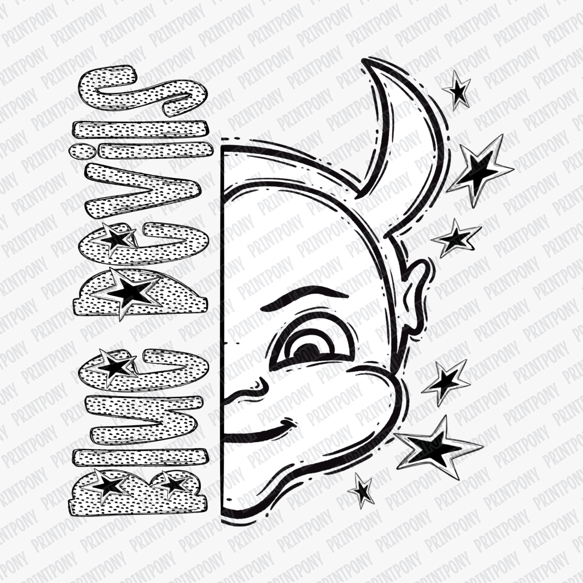 Blue Devils Dotted Mascot DTF Transfer - PrintPony