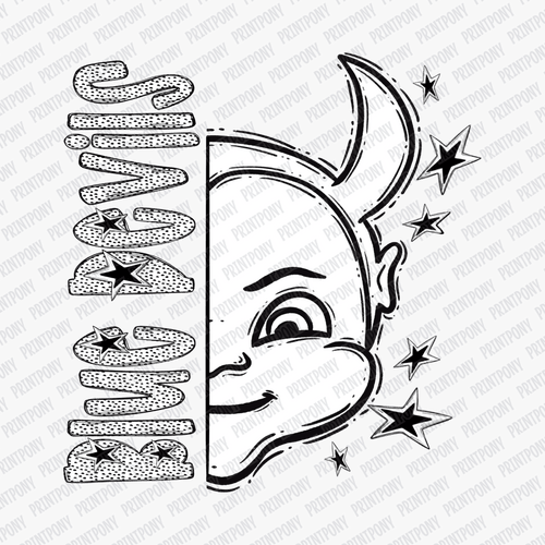 Blue Devils Dotted Mascot DTF Transfer - PrintPony