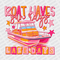 Boat Waves, Sun rays, Lake Days - DTF transfer - PrintPony