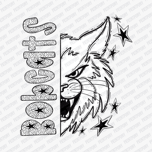 Bobcats Dotted Mascot DTF Transfer - PrintPony