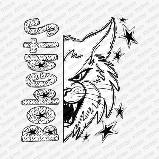 Bobcats Dotted Mascot DTF Transfer - PrintPony™