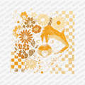 Boho Checkered and Floral Raccoon (For Dark Shirts) - DTF Transfer - PrintPony™
