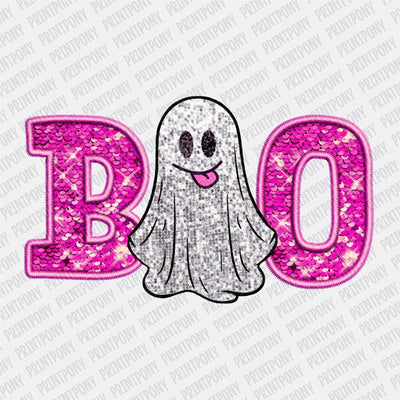 Boo Faux Sequins Ghost DTF transfer - Print Pony™