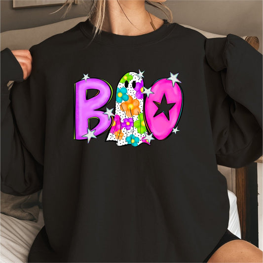 Boo Floral Ghost DTF Transfer - PrintPony™