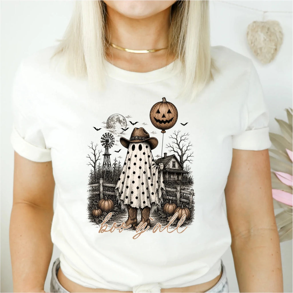 Boo Ya'll Ghost and Pumpkin DTF Transfer - PrintPony