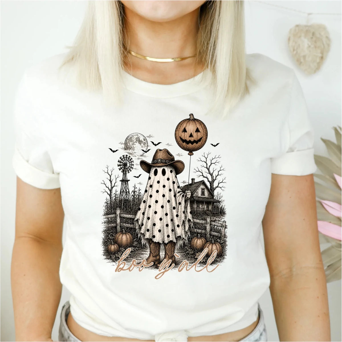 Boo Ya'll Ghost and Pumpkin DTF Transfer - PrintPony