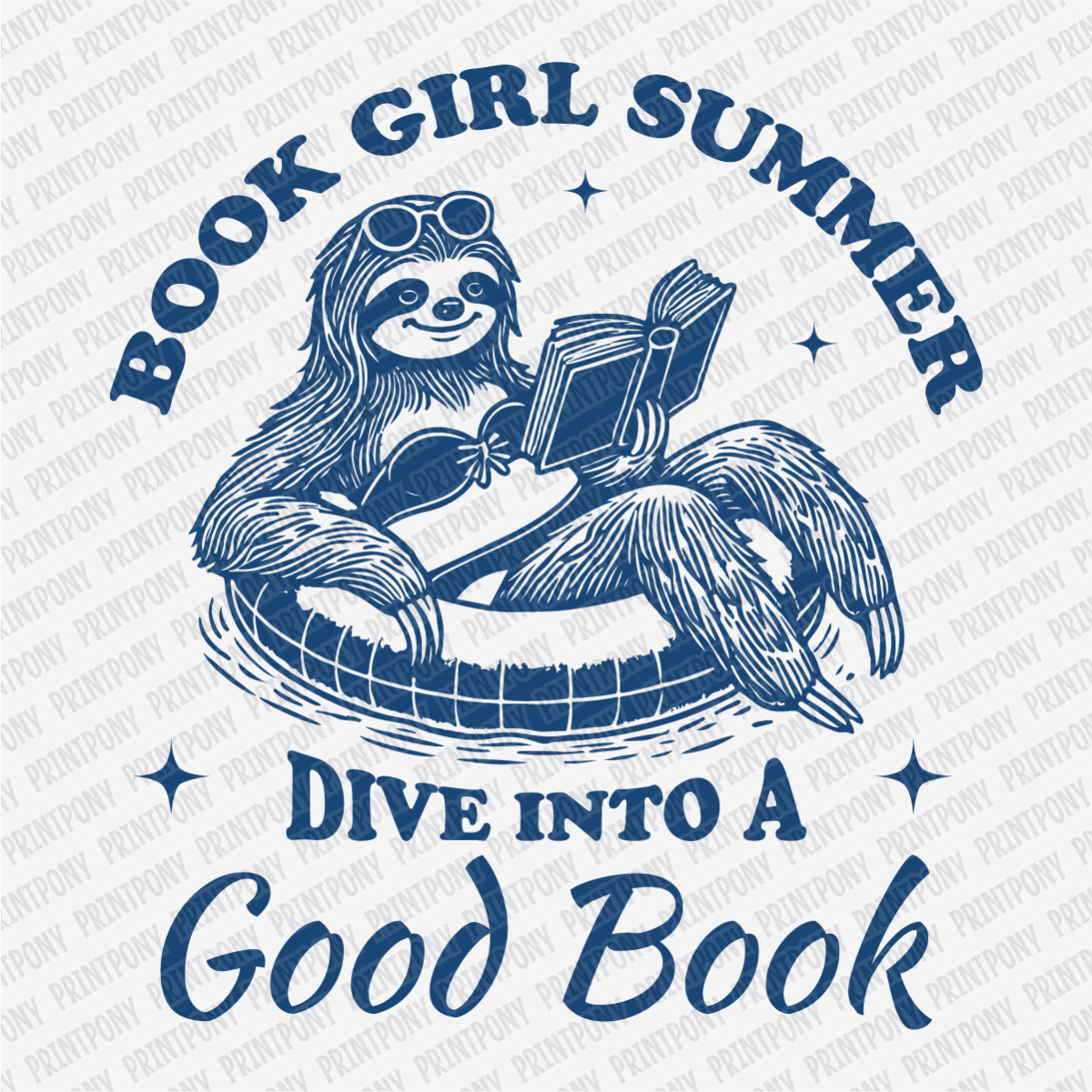 Book Girl Summer, Dive Into a Good Book - DTF Transfer - PrintPony®