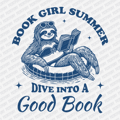 Book Girl Summer, Dive Into a Good Book - DTF Transfer - PrintPony®
