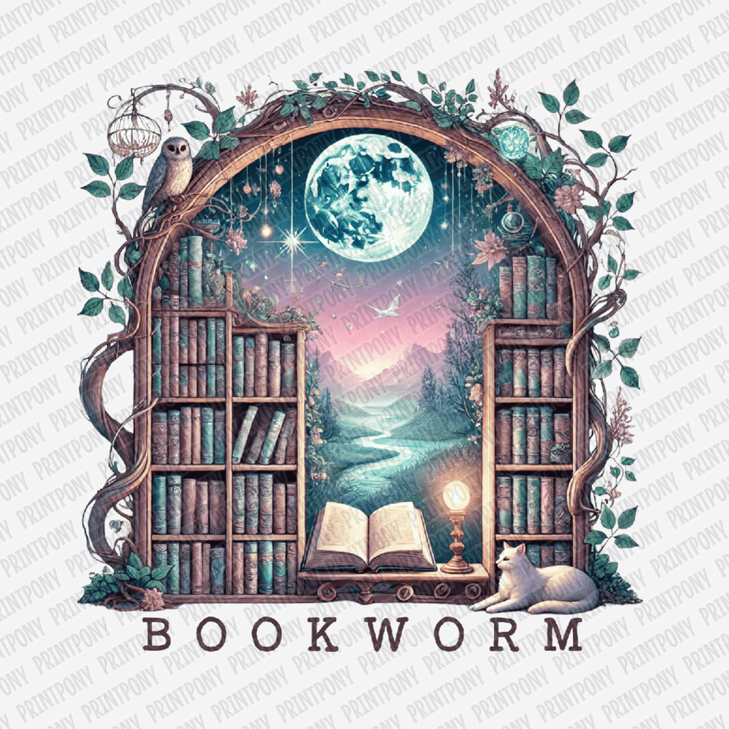Bookworm - DTF Transfer - PrintPony¬Æ
