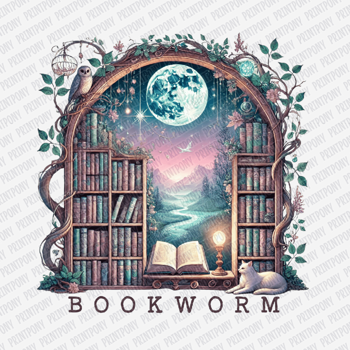Bookworm - DTF Transfer - PrintPony¬Æ