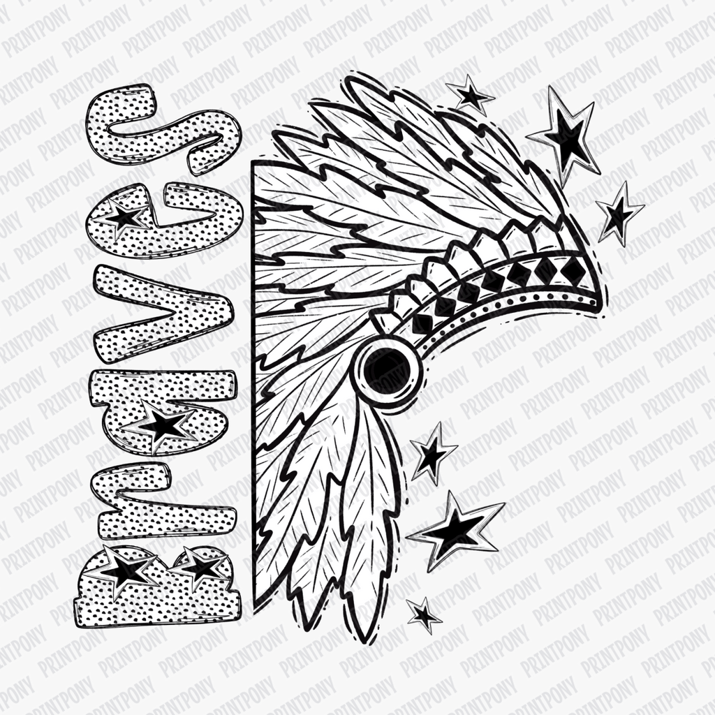 Braves Dotted Mascot DTF Transfer - PrintPony