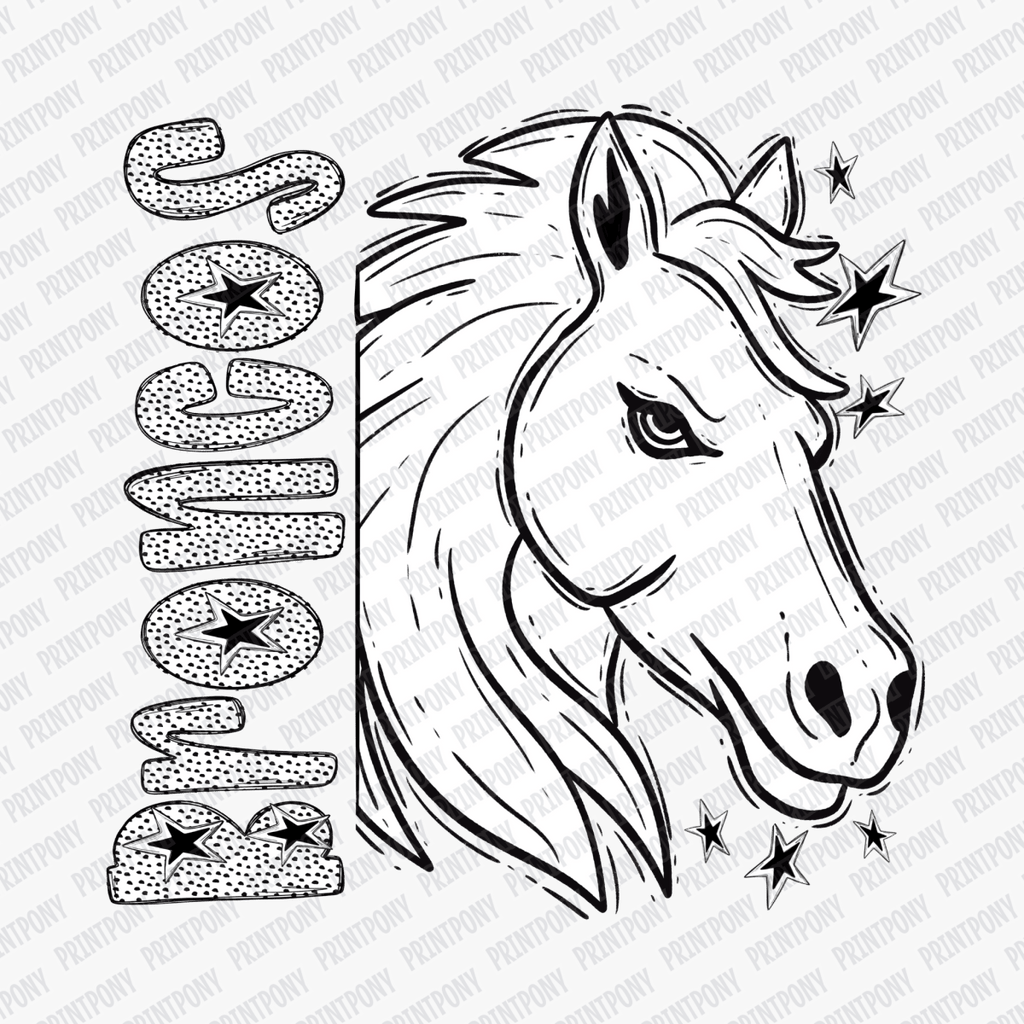 Broncos Dotted Mascot DTF Transfer - PrintPony