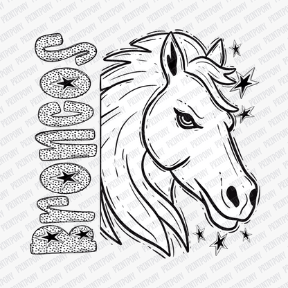 Broncos Dotted Mascot DTF Transfer - PrintPony™