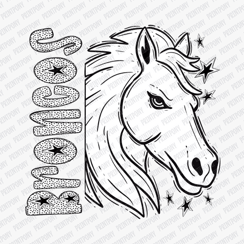 Broncos Dotted Mascot DTF Transfer - PrintPony