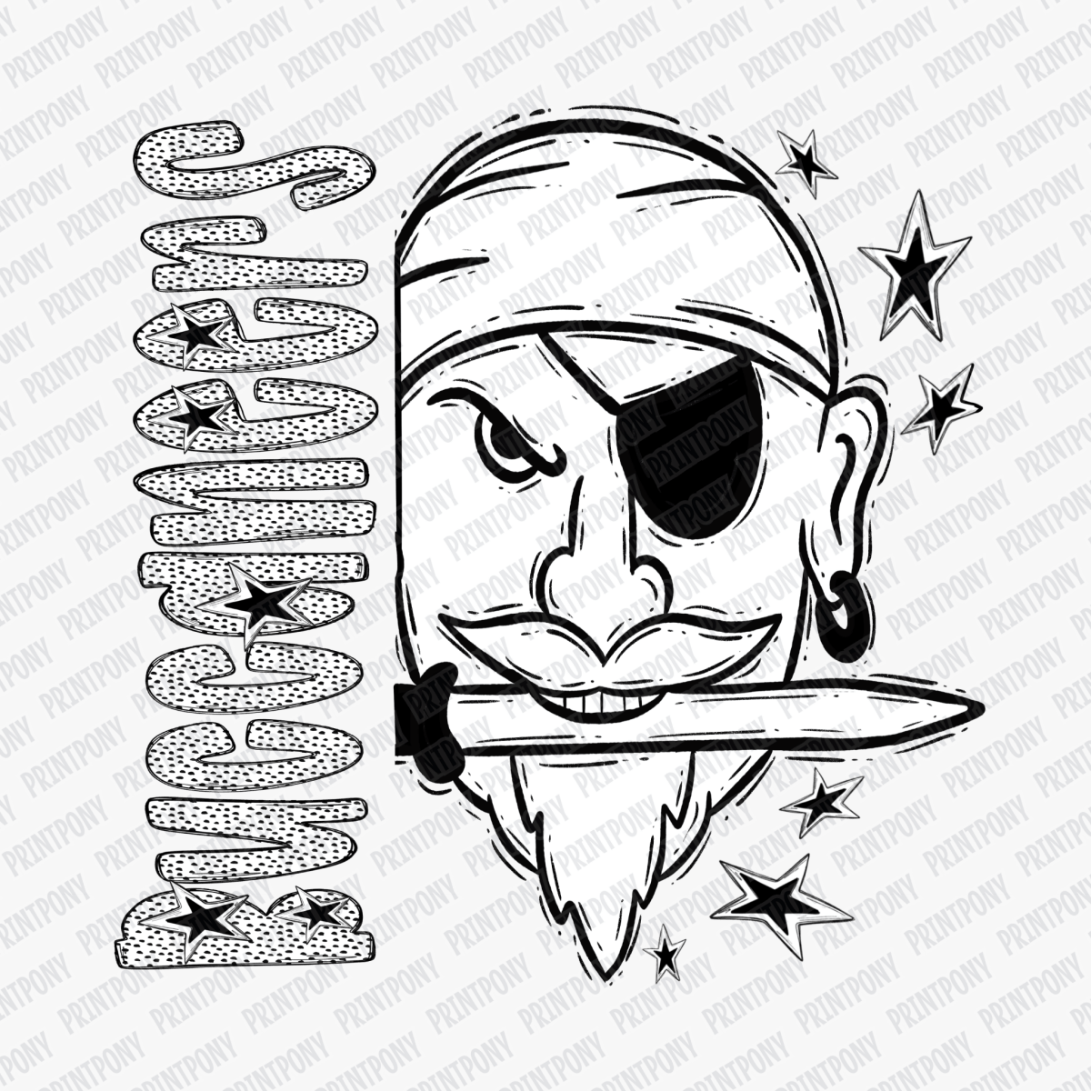 Buccaneers Dotted Mascot DTF Transfer - PrintPony™