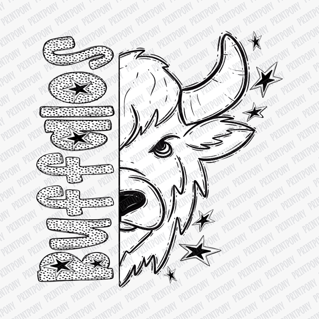 Buffalos Dotted Mascot DTF Transfer - PrintPony