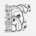 Bulldogs Dotted Mascot DTF Transfer - PrintPony