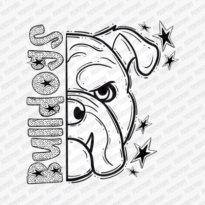 Bulldogs Dotted Mascot DTF Transfer - PrintPony™