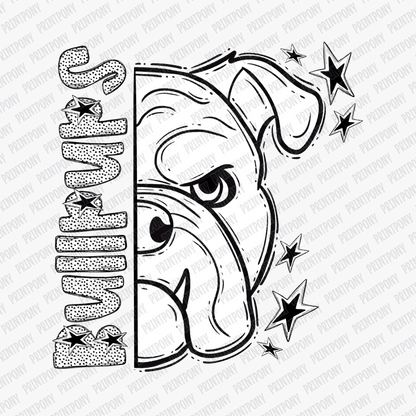 Bullpups Dotted Mascot DTF Transfer - PrintPony™