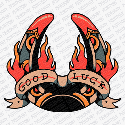 Burning Luck – Tattoo Flash DTF Transfer - PrintPony®