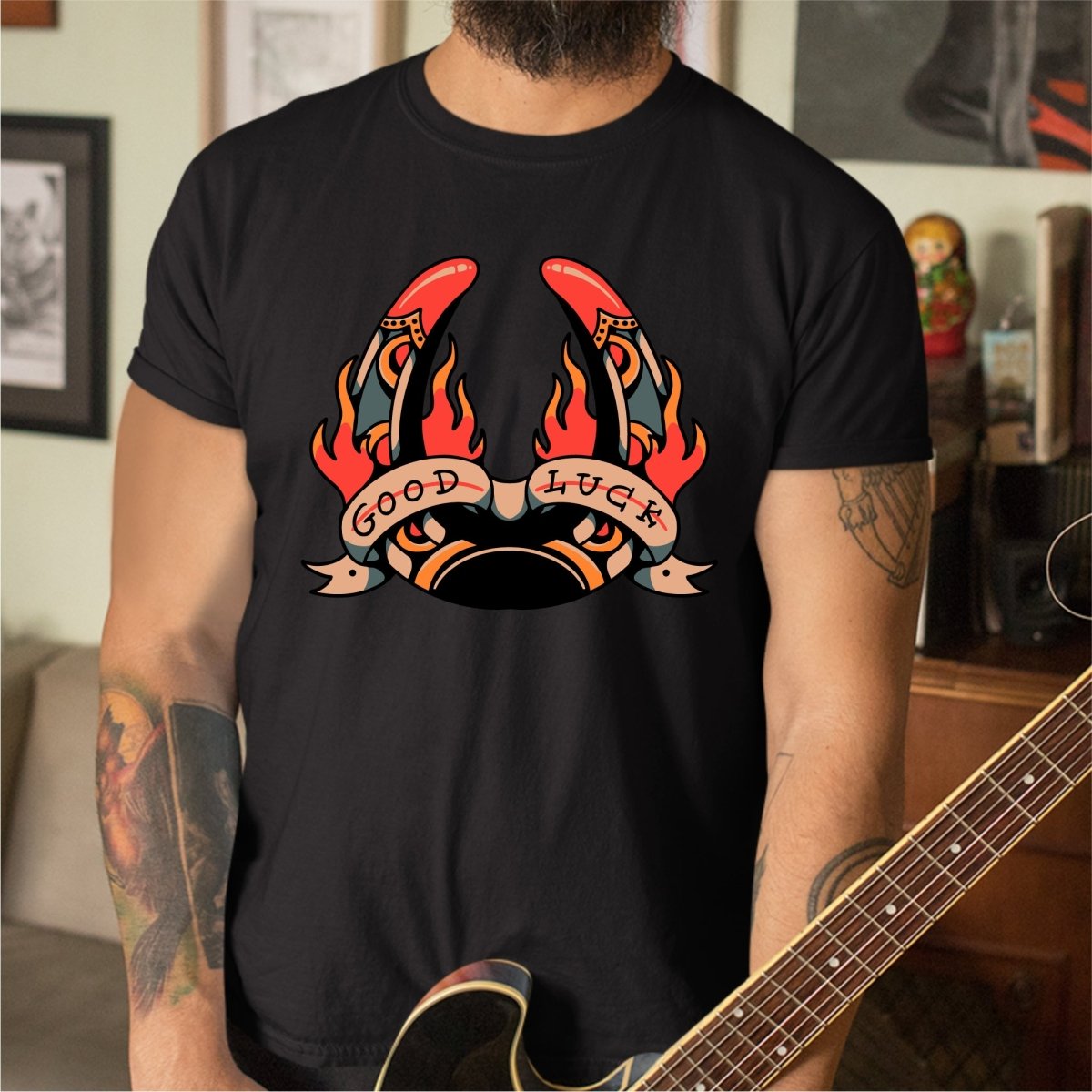 Burning Luck ‚Äì Tattoo Flash DTF Transfer - PrintPony