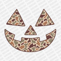 Camo Jack o'lantern Faux Stitch - DTF Transfer - PrintPony