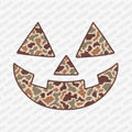 Camo Pumpkin Face - DTF Transfer