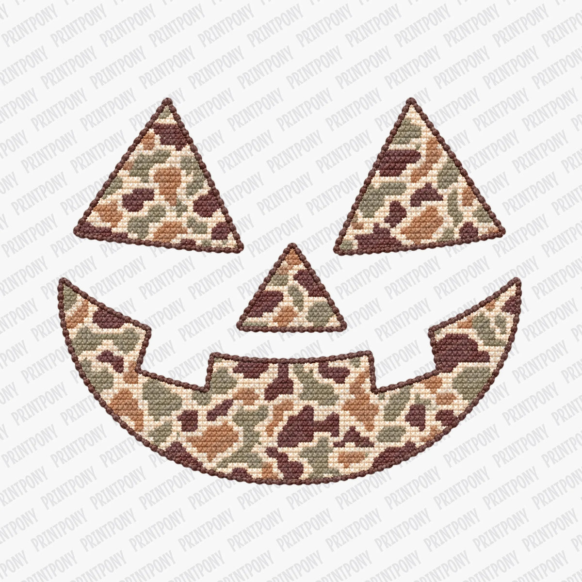 Camo Pumpkin Face - DTF Transfer
