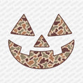 Camo Pumpkin Face - DTF Transfer - PrintPony
