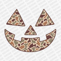 Camo Jack o'lantern Faux Stitch - DTF Transfer